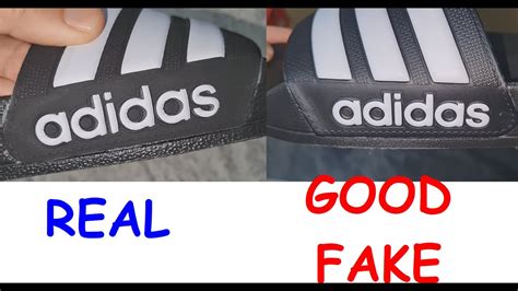 how to spot fake adidas adilette|is real adidas better.